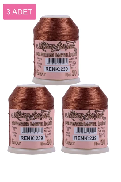 3 Adet Altınbaşak Oya ve Dantel İpi 20 gr - No: 239