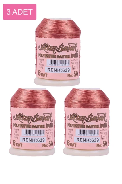 3 Adet Altınbaşak Oya ve Dantel İpi 20 gr - No: 639