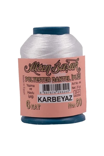 3 Adet Altınbaşak Oya ve Dantel İpi 20 gr - No: K.BEYAZ - Resim 3