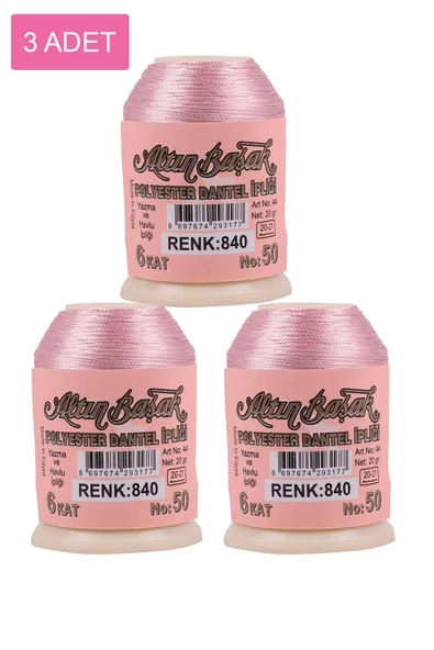 3 Adet Altınbaşak Oya ve Dantel İpi 20 gr - No: 840