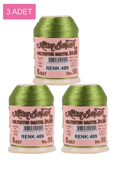 3 Adet Altınbaşak Oya ve Dantel İpi 20 gr - No: 489