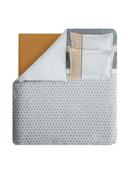 Pamuklu Nevresim Takımı Çift Kişilik Taren Gri - Resim 4