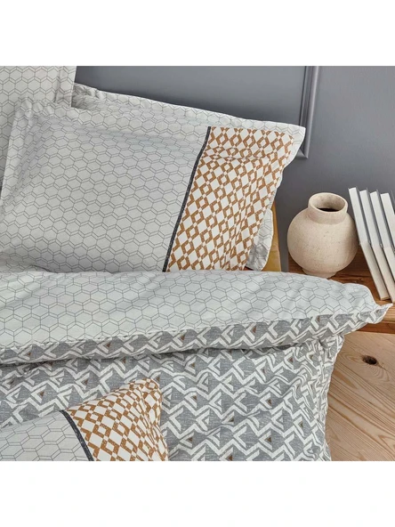 Pamuklu Nevresim Takımı Çift Kişilik Taren Gri - Resim 3