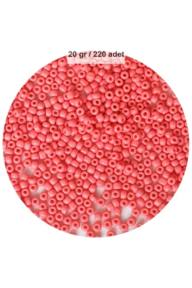 Pembe Renk 4 mm Yaklaşık 220 adet/20 gram Cam Boncuk Oya Yazma Bileklik ve Kolye - 1