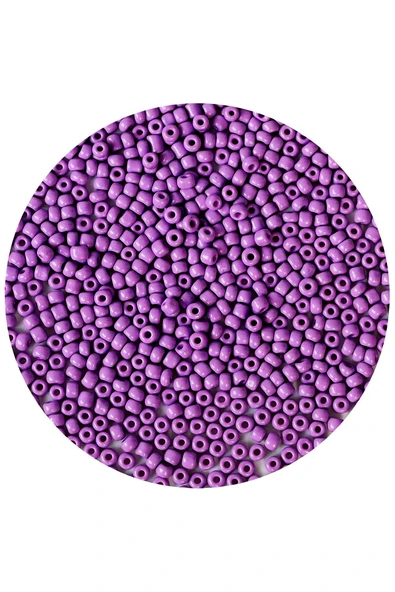 Mor Renk 4 mm Yaklaşık 1100 adet / 100 gram Cam Boncuk Oya Yazma Bileklik ve Kolye - 5