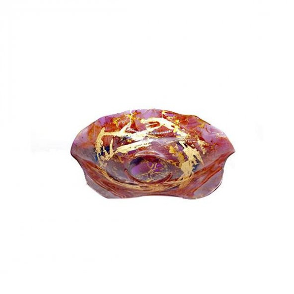 CREARTHOME ITALYAN PEMBE-GOLD DEKORATİF TABAK  35X8 CM KERMANHOME1