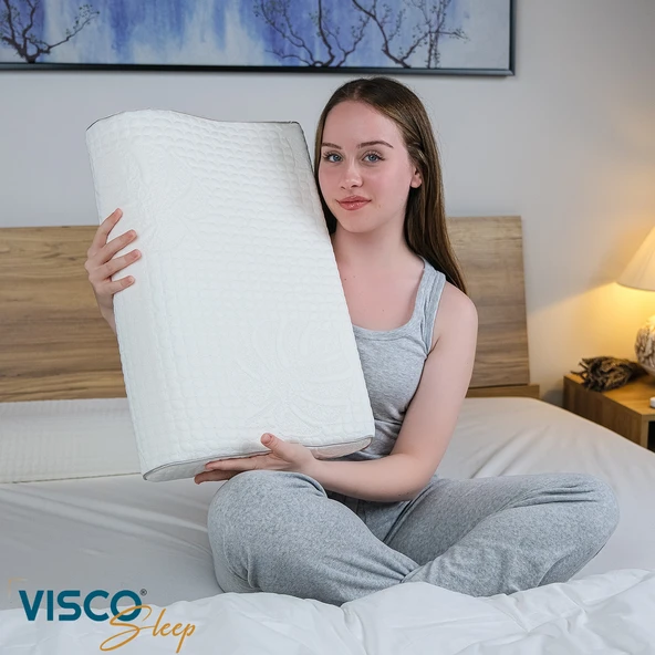 Visco Yastık Ortopedik Yastık Boyun Destekli Yastık 55x35x11-7 cm - 4