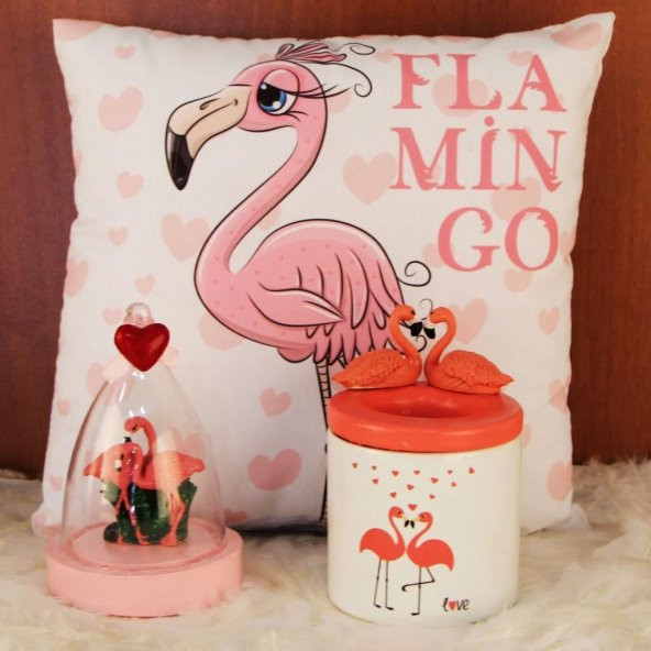 Flamingo Puf Yastık Flamingo Fanus Biblo Flamingo Kalemlik