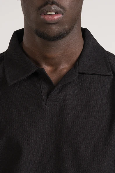 Gömlek Yaka Hafif Armürlü Slimfit Uzun Kol Sweatshirt - 12