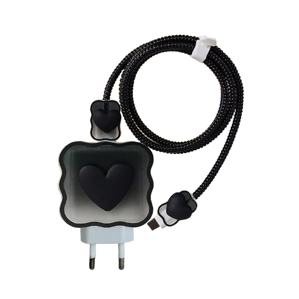 iPhone 18/20W Adaptör Uyumlu Kablo ve Şarj Başlık Koruyucu 4lü Set - 4