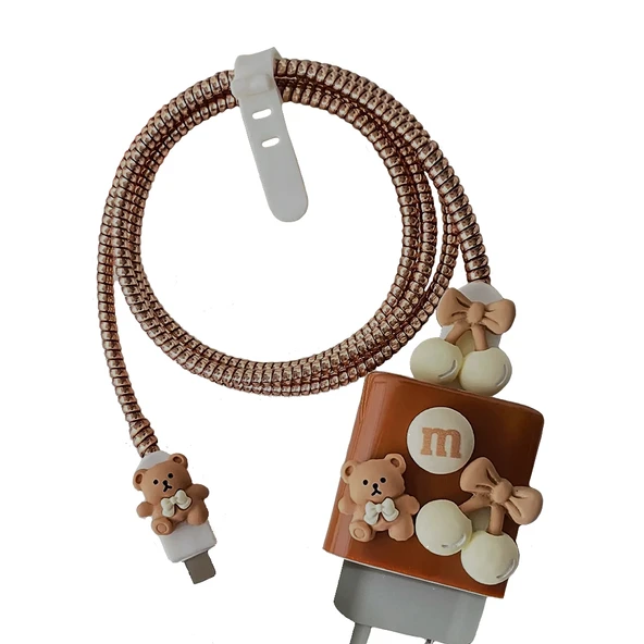 iPhone 18/20W Adaptör Uyumlu Kablo ve Şarj Başlık Koruyucu 4lü Set - 2