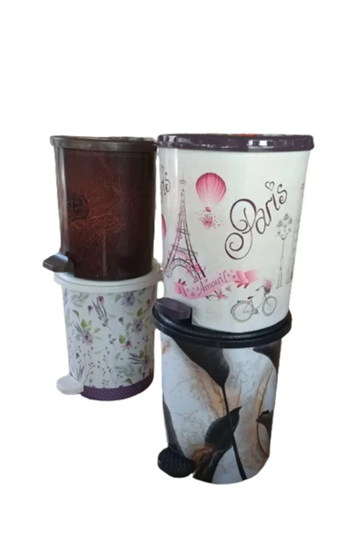 4 No 22lt Desenli Çöp Kovası MRD154 ürün görseli 1