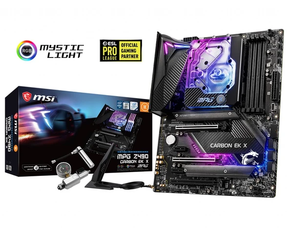 MSI MPG Z490 CARBON EK X SOKET 1200 DDR4 4800 (OC) PCI-E Gen 4 ,M.2 USB3.2 RGB 1x 2.5G LAN ATX