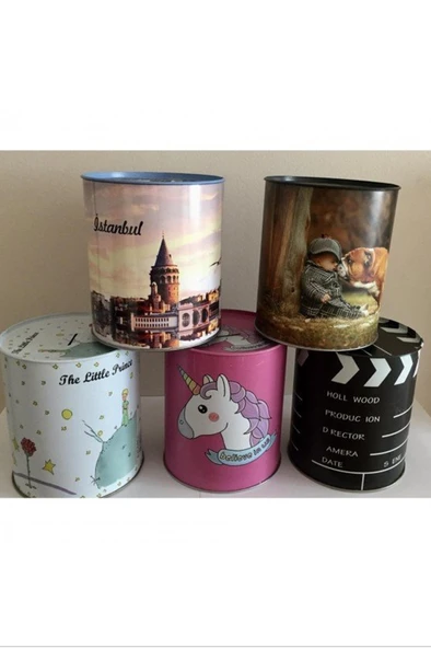 Metal Kumbara Resimli Tekli 13x14 Cm 1 Adet 6009 ürün görseli 1