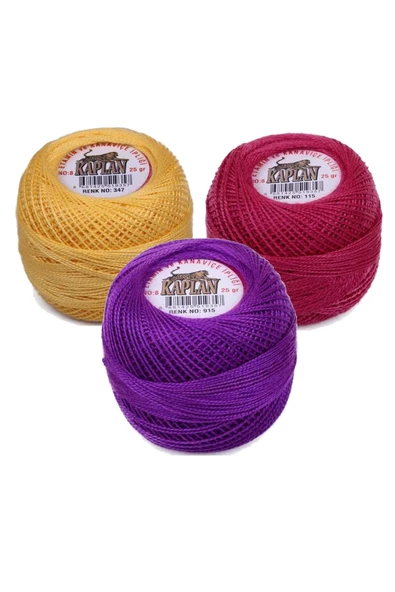 3 Adet Kaplan Etamin Ve Kanaviçe İpi 8 No Kod/Renk: 347 - 115 - 915 - Ryl ürün görseli 1