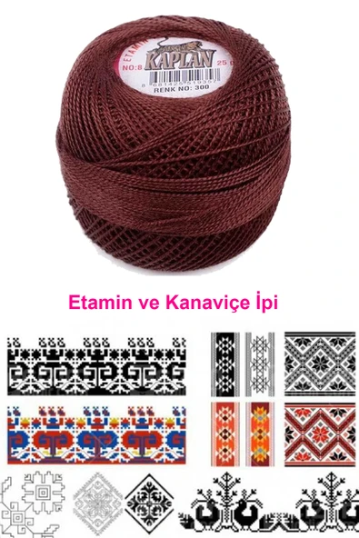 Kaplan Etamin Ve Kanaviçe İpi 8 No Kod/Renk: 300 - - Resim 2