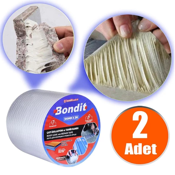 Çatı İzolasyon Ses Su Yalıtım Tamir Bandı Çamur Bant 2Mt Adet Seçin - 8