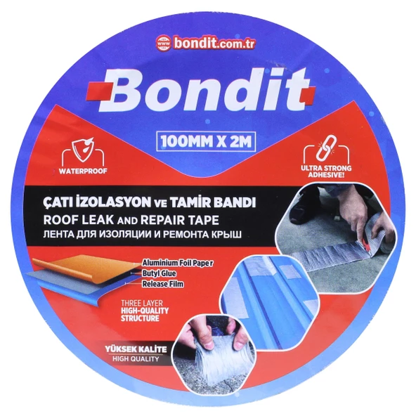 Çatı İzolasyon Ses Su Yalıtım Tamir Bandı Çamur Bant 2Mt Adet Seçin - 2