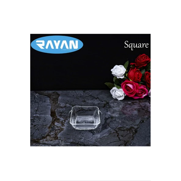 Square Tekli Kare Cam Kahvaltılık Kase Royaleks-81485