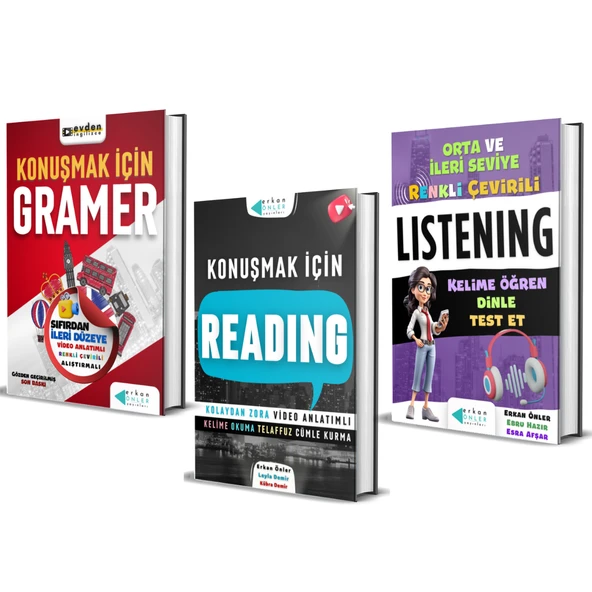 GRAMER-READING-LISTENING SETİ (3 KİTAP+VİDEO DERSLER)