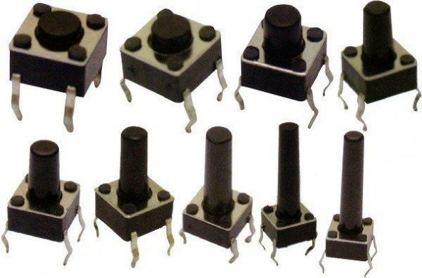 TACT  BUTON  6x6 Kırmızı 7,5mm