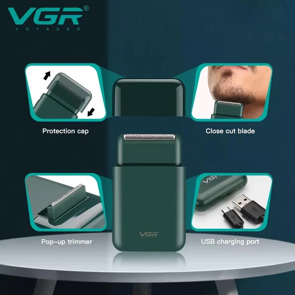 V-390 Sakal-vücut Sıfır Sakal Yanak Şarjlı Islak Ve Kuru Tıraş Makinesi - 2