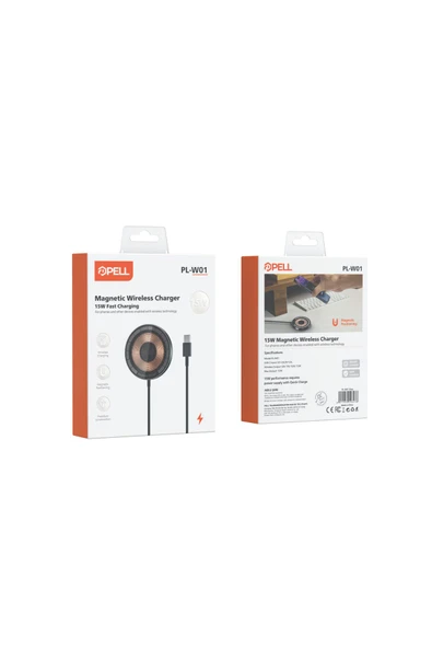 PL-W01 15W MANYETİK WİRELESS TYPE-C ŞARJ CİHAZI - 3