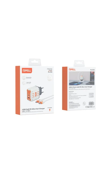PL-E18 45w Gan PD Ultra Hızlı Şarj Cihazı Çift Port - Resim 3