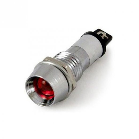 SİNYAL  LAMBASI METAL 12 V Ledli 10mm KIRMIZI IC-226