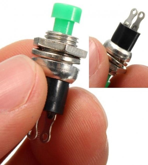 BUTON YUVARLAK  Metal 7mm SİYAH (PUSH SWITCH) DİAFON TİP  IC-177 - Resim 2