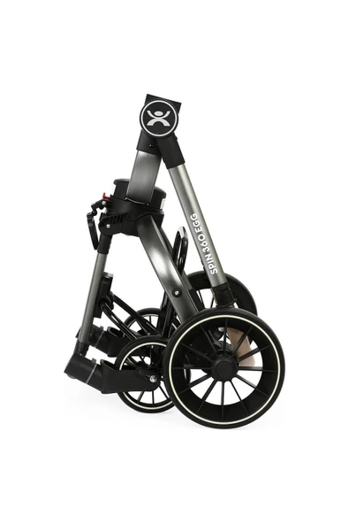 Spin 360 Derece Dönebilen Bebek Arabası Latte Gri Kasa - Resim 2