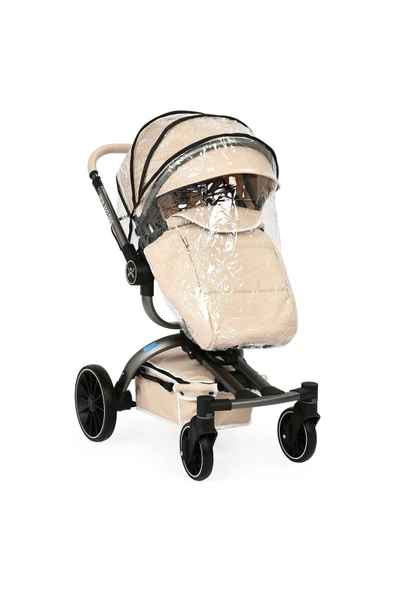 Spin 360 Derece Dönebilen Bebek Arabası Latte Gri Kasa - Resim 5