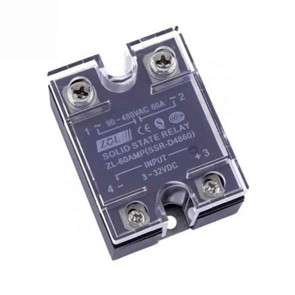 Ssr SL-60 60 Amper Zenli Solid State Röle 3 ~ 32v Dc Giriş / 90-480v Ac Çıkış