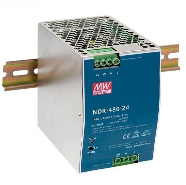 Meanwell Ndr-480-24 480w 24v 20a Ray Tip Güç Kaynağı