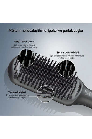Arzum AR5071 Trendcare Antrasit Saç Düzleştirici Fırça - 7