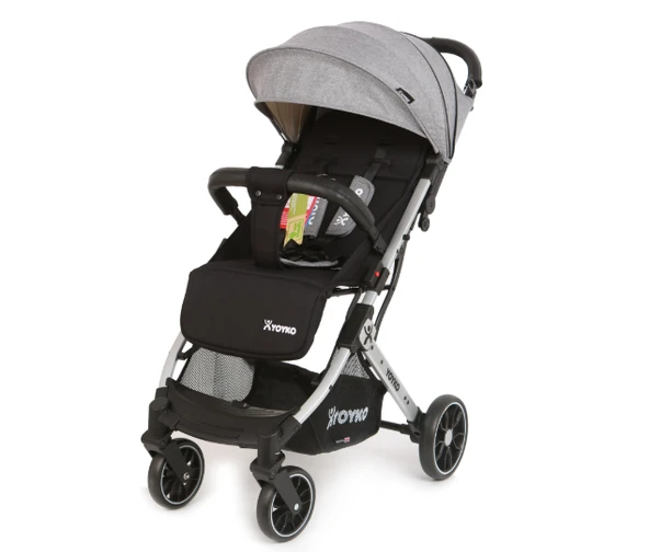Yoyko Quantum Travel Kabin Boy Tek Elle Kolay Katlanır Pratik Bebek Arabası Gri Silver - 3