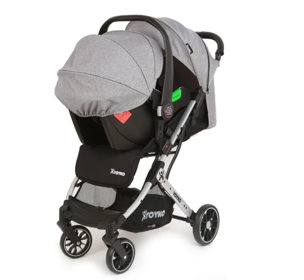 Yoyko Quantum Travel Kabin Boy Tek Elle Kolay Katlanır Pratik Bebek Arabası Gri Silver - 5