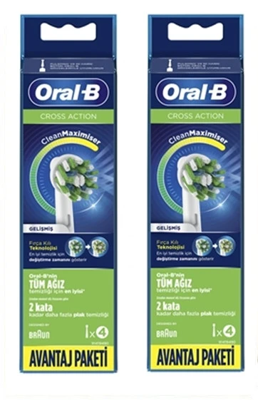 Oral-B Cross Action Clean Maximiser 4'lü Diş Fırçası Başlığı 2 Adet