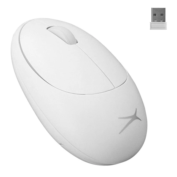 Altec Lansing Beyaz 2.4GHz USB 1200DPI Alkalin Pilli Kablosuz Mouse