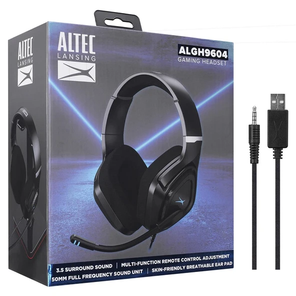 Altec Lansing Siyah PS4-XBOX-Mobil Uyumlu USB+3.5mm Rainbow Gaming Mikrofonlu Kulaklık - Resim 2