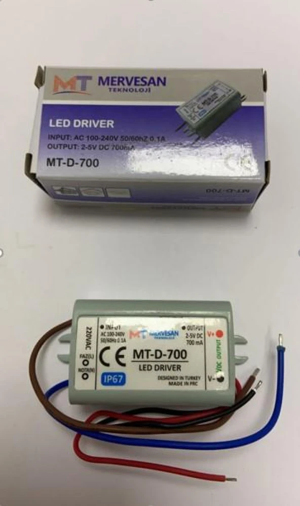 LED DRİVER  MSD-700 3Wx1 Out:2-5V  700mA MERVESAN IP67