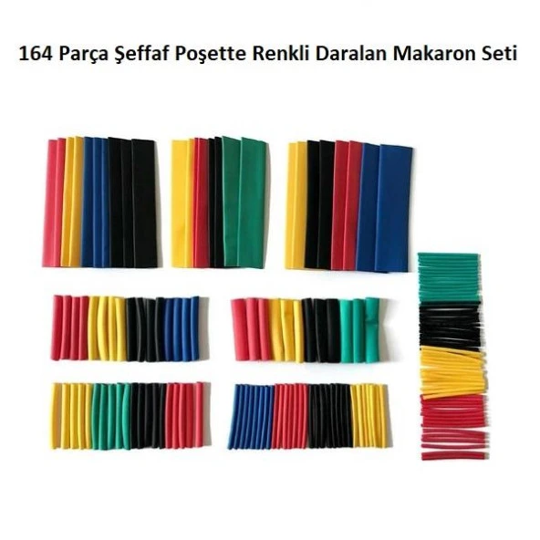 Makaron Seti Renkli 164 Parça Şeffaf Poşette