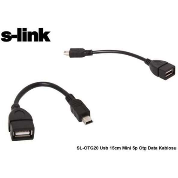 USB  Mini  ERKEK = USB A DİŞİ 0,15 mt SL-OTG20 S-LİNK USB 2.0V