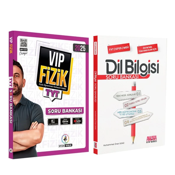 KR Akademi TYT Vip Fizik ve AKM Dil Bilgisi Soru Bankası Seti 2 Kitap ürün görseli 1