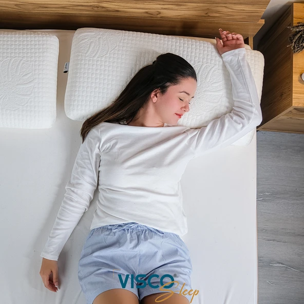 Visco Yastık Uzun Klasik Yastık Norma Doğal Viskon Kılıflı Ergonomik Yastık 80x40x12 cm - 5
