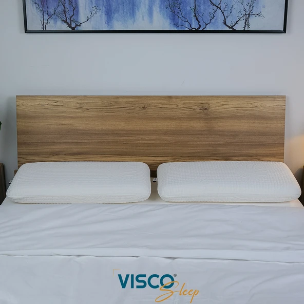 Visco Yastık Uzun Klasik Yastık Norma Doğal Viskon Kılıflı Ergonomik Yastık 80x40x12 cm - 2
