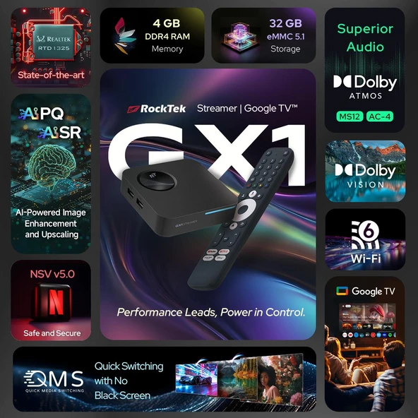 RockTek GX1-AI Yapay Zeka Android Tv Box - 6