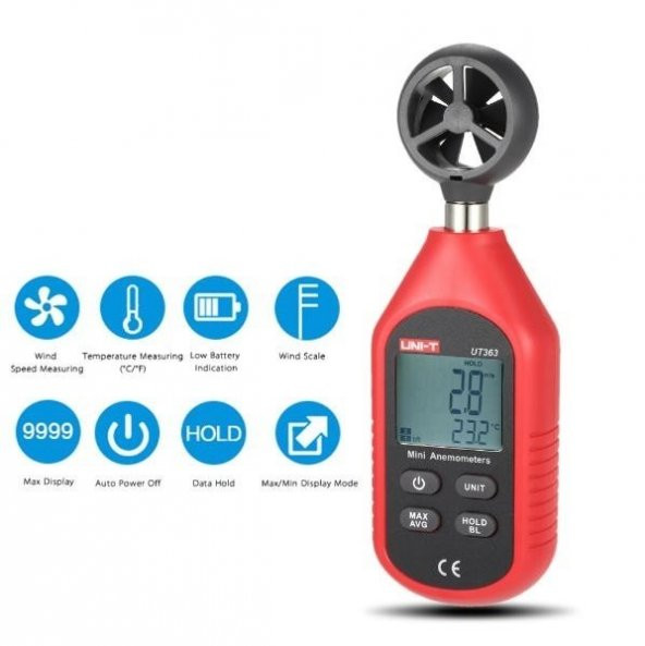 UNI-T UT 363 Mini Dijital Rüzgar Ölçer / Anemometre UT363 - 4