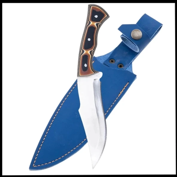 Uyguna-Yakala  28 cm - Deri Taşıma Kılıflı -Kamp Bıçağı - Av Bıçağı -BIC.020 ürün görseli