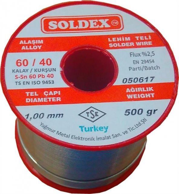 Soldex Lehim Teli 500gr 1mm 60/40
